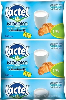 Фото Lactel молоко ультрапастеризованное с витамином D3 1% 900 г