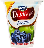 Фото Дольче йогурт густой Черника-яблоко 3.2% 280 г