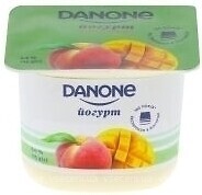 Фото Danone йогурт густой Манго-персик 2% 125 г