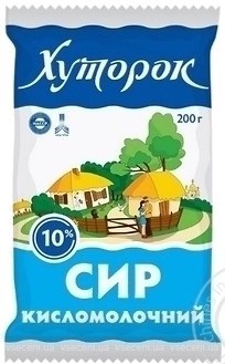 Фото Хуторок сир кисломолочний 10% 200 г