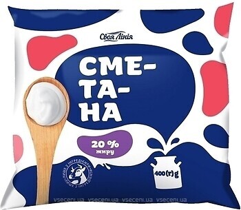 Фото Своя Лінія сметана 20% 400 г