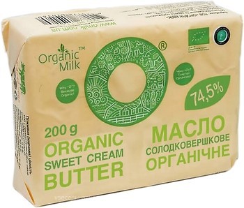 Фото Organic Milk сладкосливочное органическое 74.5% 200 г