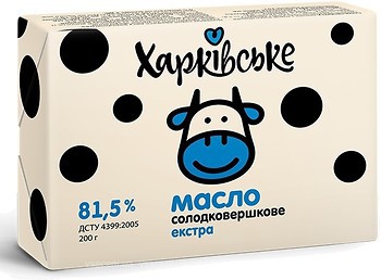 Фото Харьковский молочный завод сладкосливочное экстра Харьковское 81.5% 200 г