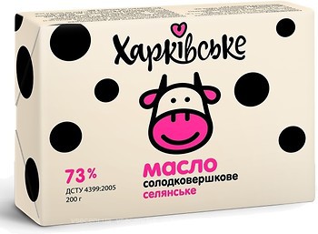 Фото Харьковский молочный завод сладкосливочное крестьянское Харьковское 73% 200 г