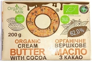 Фото Organic Milk сладкосливочное с какао 62% 200 г
