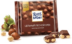 Фото Ritter Sport молочный Цельный лесной орех (Whole Hazelnuts) 100 г