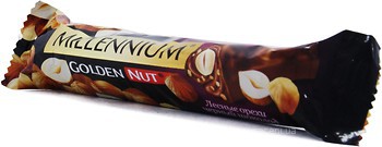 Фото Millennium Golden Nut Черный шоколад с начинкой и цельными орехами 40 г