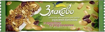 Фото Zlakovo Батончик с арахисом и изюмом 40 г