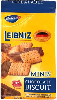 Фото Bahlsen печенье Leibniz Минис шоколадное 100 г