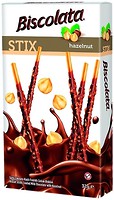 Фото Biscolata соломка Stix Milky в молочном шоколаде с фундуком 32 г