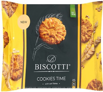 Фото Biscotti печенье Cookies Time с овсяными хлопьями 170 г
