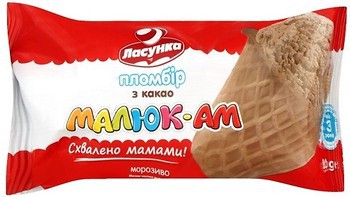 Фото Ласунка пломбир в вафельном стаканчике Малюк-Ам какао 80 г
