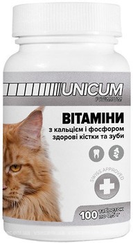 Фото UNICUM Premium Витамины для здоровых зубов и костей котов 100 таблеток