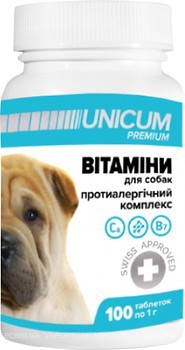 Фото UNICUM Premium Противоаллергический комплекс витаминов для собак 100 таблеток