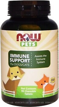 Фото Now Foods Immune Support For Dogs & Cats 90 шт
