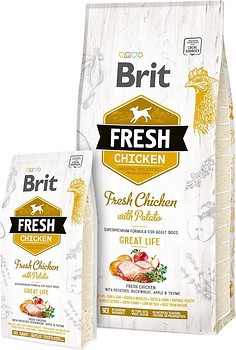 Фото Brit Fresh Chicken with Potato Adult Great Life 2.5 кг
