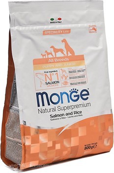 Фото Monge All Breeds Puppy & Junior Salmon and Rice 800 г