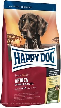 Фото Happy Dog Supreme Sensible Africa Strauss & Kartoffel 4 кг