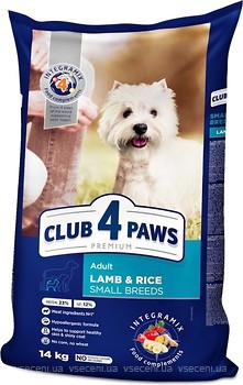 Фото Клуб 4 лапы Сухой корм Для взрослых собак малых пород с ягненком и рисом 14 кг