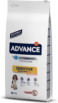 Фото Advance Medium-Maxi Sensitive Salmon & Rice 12 кг