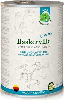 Фото Baskerville Holistic Rind und Lachs Mit Pastinake, Spinate und Krautern 400 г
