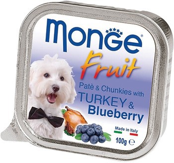 Фото Monge Dog Fruit With Turkey & Blueberry 100 г