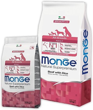 Фото Monge All Breeds Adult Beef and Rice 15 кг