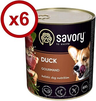 Фото Savory Dog Gourmand Duck 6x800 г (30488)