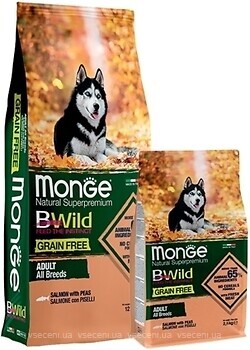 Фото Monge Dog Bwild Grain Free Adult All Breeds Salmon 15 кг