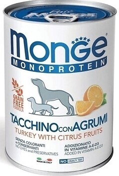 Фото Monge Monoprotein Turkey with Citrus Fruits 400 г