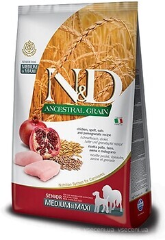 Фото Farmina N&D Low Grain Senior Medium and Maxi Chicken and Pomegranate 2.5 кг