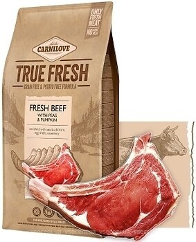 Фото Carnilove True Fresh for Adult Dogs Beef with Peas and Pumpkin 1.4 кг