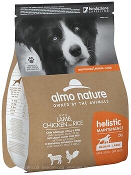 Фото Almo Nature Holistic Maintenance M-L with Lamb, Chicken and Rice 2 кг