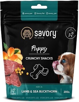 Фото Savory Mobility Crunchy Snacks Puppy Lamb & Sea Buckthorn 200 г