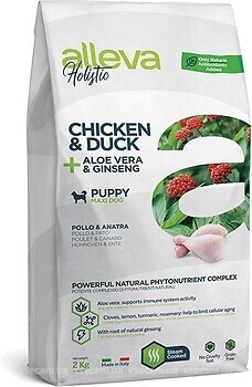 Фото Alleva Holistic Puppy Maxi Chicken & Duck + Aloe vera & Ginseng 2 кг
