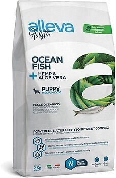 Фото Alleva Holistic Puppy Medium Ocean Fish + Hemp & Aloe vera 2 кг
