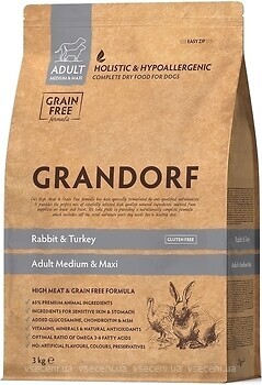 Фото Grandorf Adult Medium & Maxi Breeds Rabbit & Turkey 1 кг