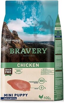 Фото Bravery Chicken Mini Puppy с курицей 600 г