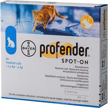 Фото Bayer Капли Profender Spot-On для котов 2.5-5 кг 1 шт.