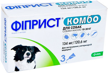 Фото KRKA Капли Фиприст Комбо для собак 10-20 кг 3 шт.