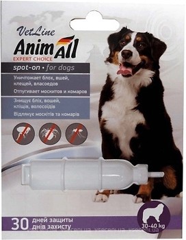 Фото AnimAll Капли Vetline Spot-On для собак 30-40 кг 1 шт. (65929)