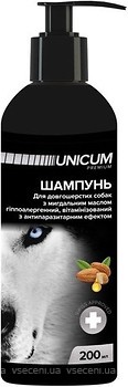 Фото UNICUM Шампунь Premium для длинношерстных собак с миндальным маслом 200 мл (UN-019)