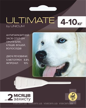 Фото Ultimate Капли для собак 4-10 кг 1 шт.