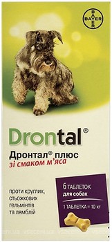 Фото Bayer Таблетки Drontal Плюс для собак 6 шт.