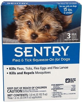 Фото Sentry Капли Flea & Tick Squeeze-On для собак до 7 кг 1 шт.