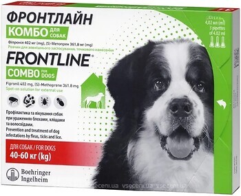 Фото Frontline Капли Boehringer Ingelheim Combo для собак 40-60 кг 3 шт.