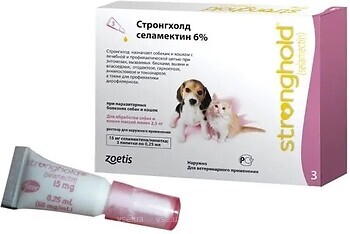 Фото Zoetis Капли Стронгхолд 6% для котов и собак до 2.5 кг 3 шт