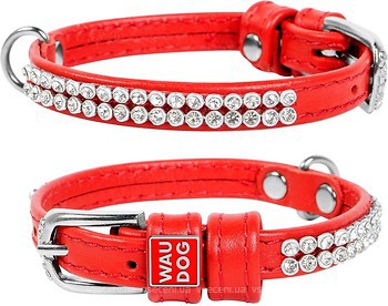 Фото Collar Классический Waudog Glamour 18-21 см / 9 мм красный (33063)