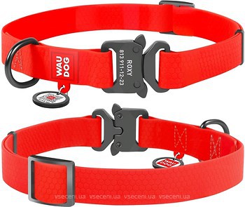 Фото Collar Классический Waudog Waterproof 24-40 см / 20 мм красный (27933)