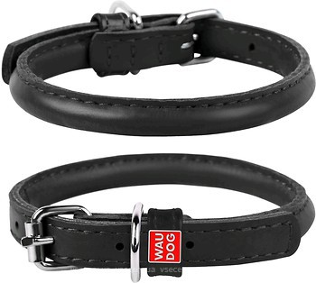 Фото Collar Классический Waudog Glamour 25-33 см / 8 мм черный (22411)